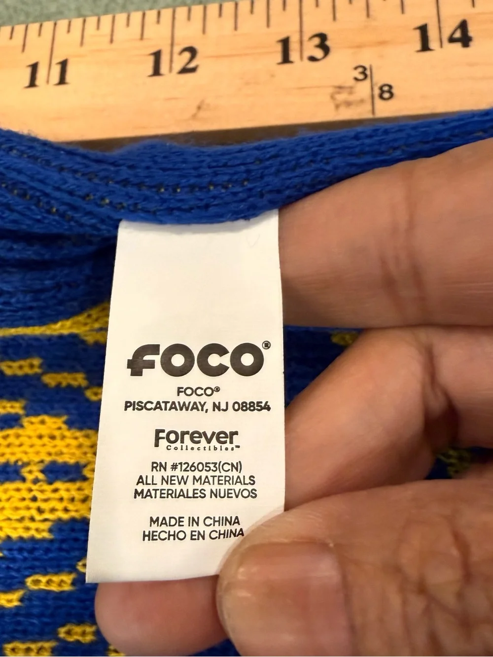 Golden State Warriors FOCO Knit Scarf Blue Gold NBA Fan Scarf 29” Long